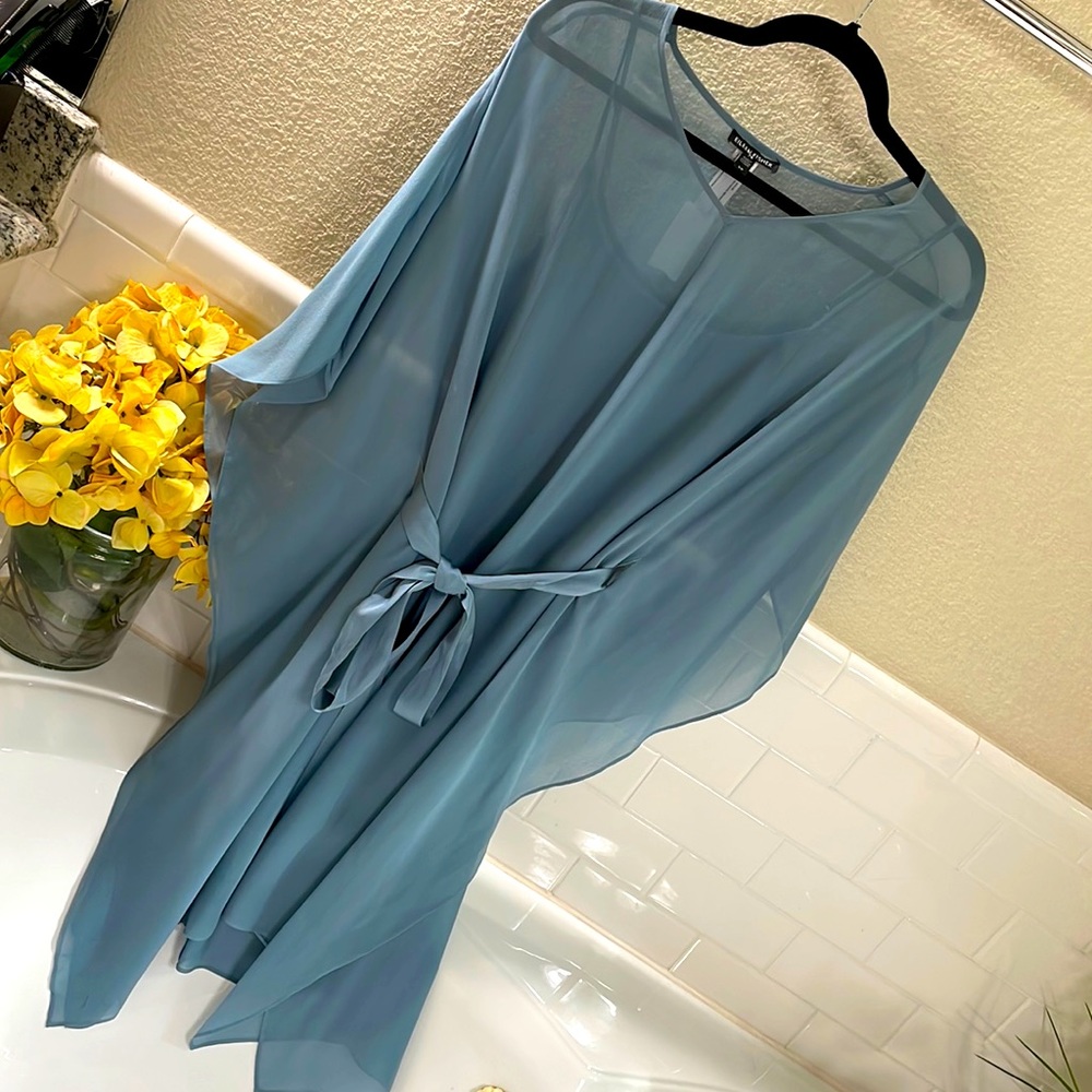 Eileen Fisher 100% Silk Sky Blue Caftan style dress . NEW with tags